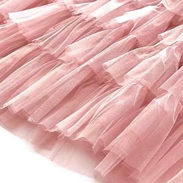 Cupcake Veil  - Nude Pink - Layered Tulle Maxi Skirt - Image 4