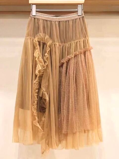 Phantom of the Desert - KHAKI- Layered Tulle Skirt