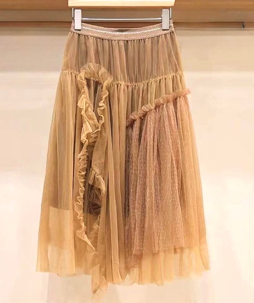 Phantom of the Desert - KHAKI- Layered Tulle Skirt