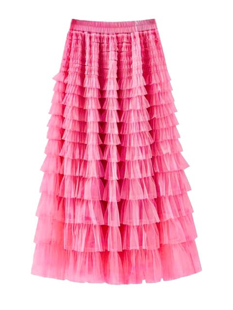 Cupcake Veil  - Pink - Layered Tulle Maxi Skirt