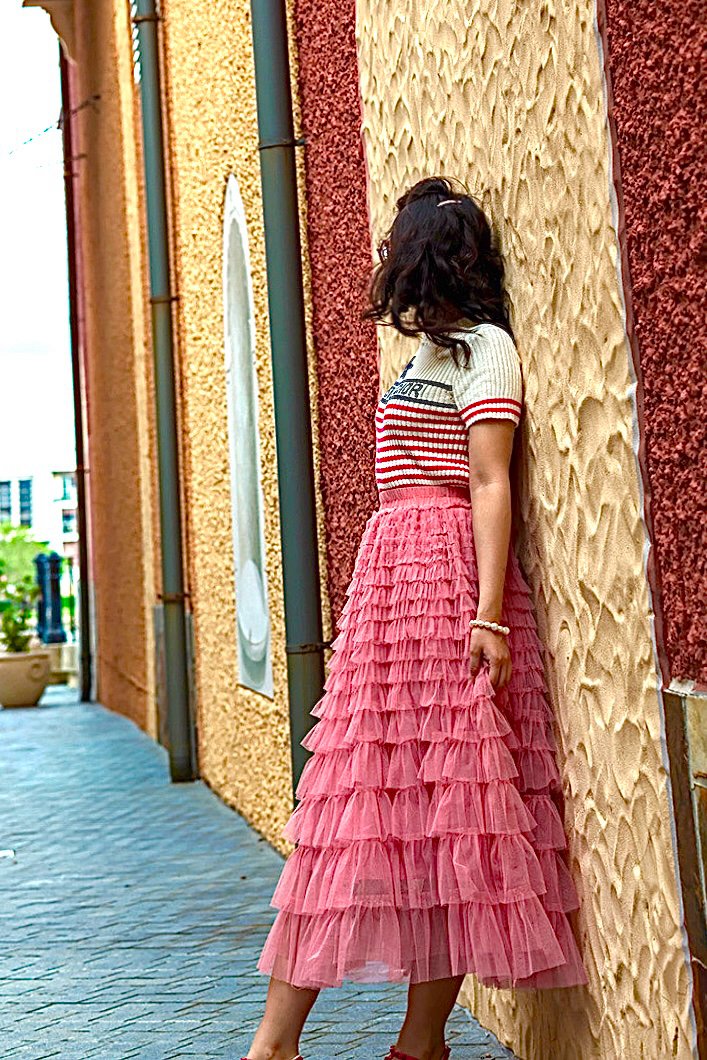 Cupcake Veil - Pink - Layered Tulle Maxi Skirt - Image 2