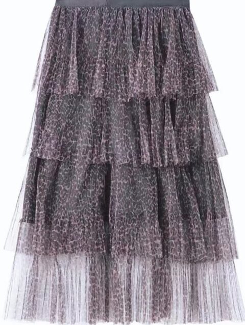Savanna Leopard Print   - Layered Tulle Skirt