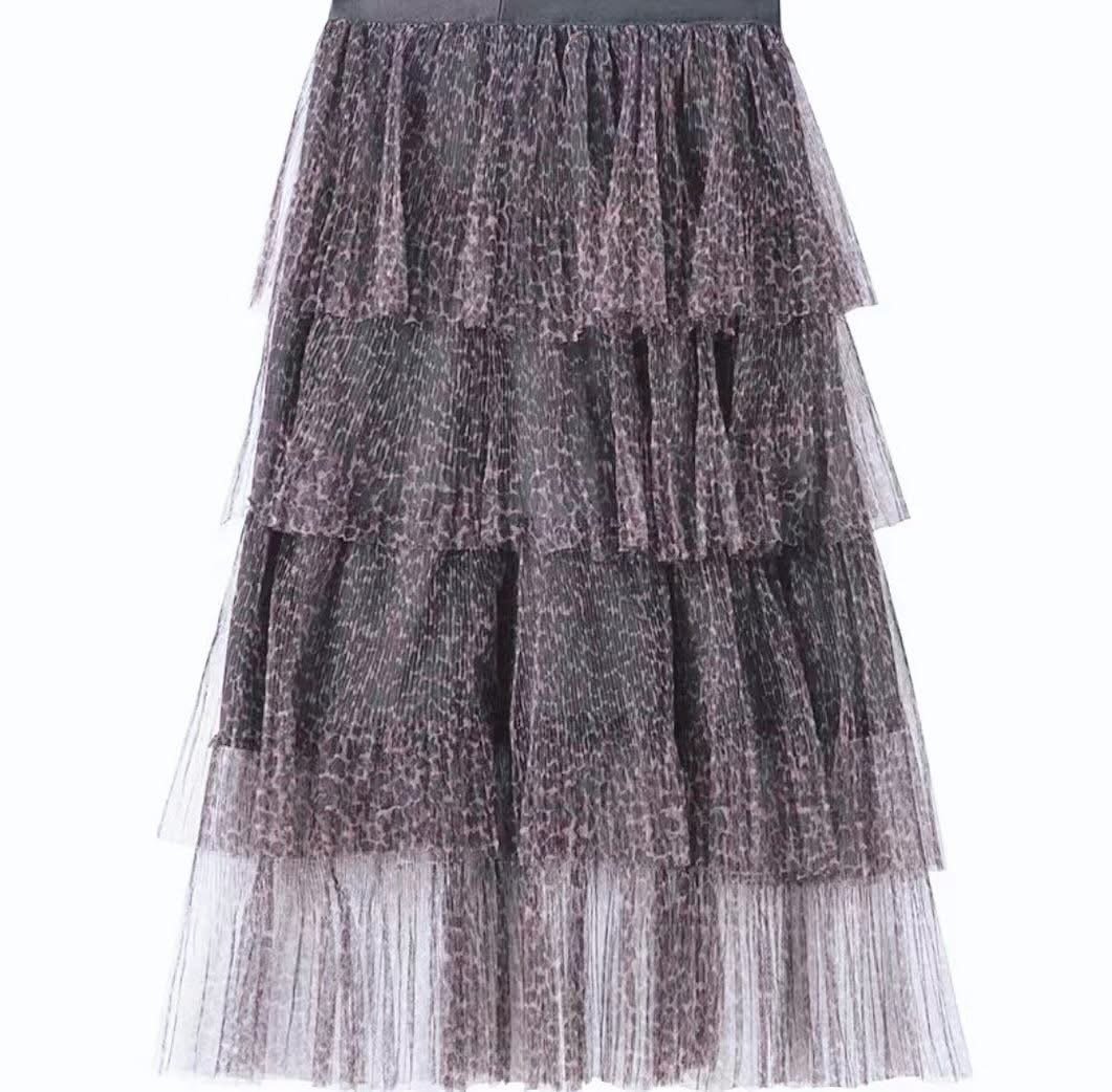 Savanna Leopard Print - Layered Tulle Skirt