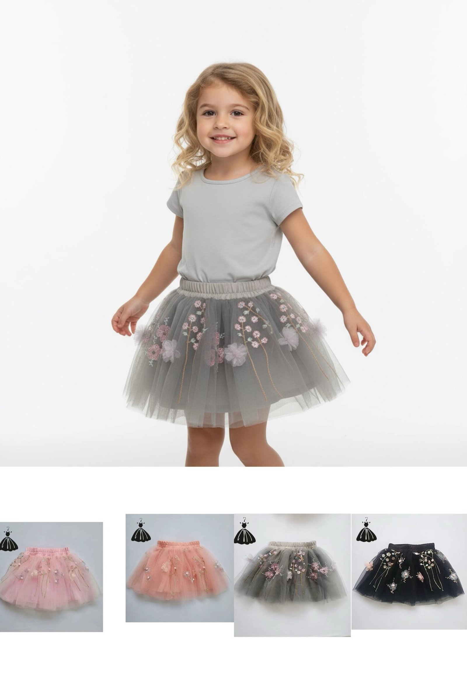 Plum Blossom Veil - Girls Skirt (2-10yrs)
