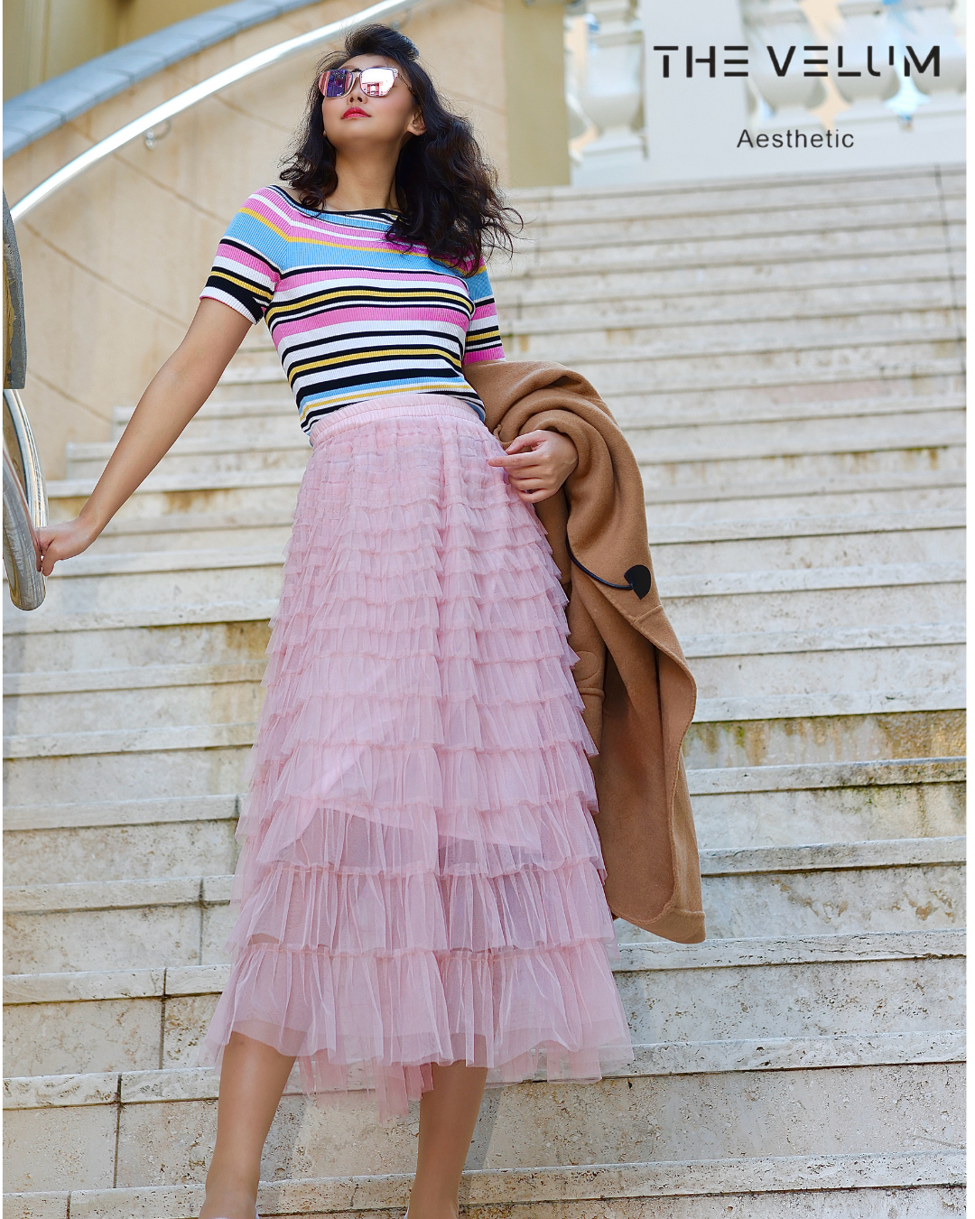 Cupcake Veil - Nude Pink - Layered Tulle Maxi Skirt - Image 5