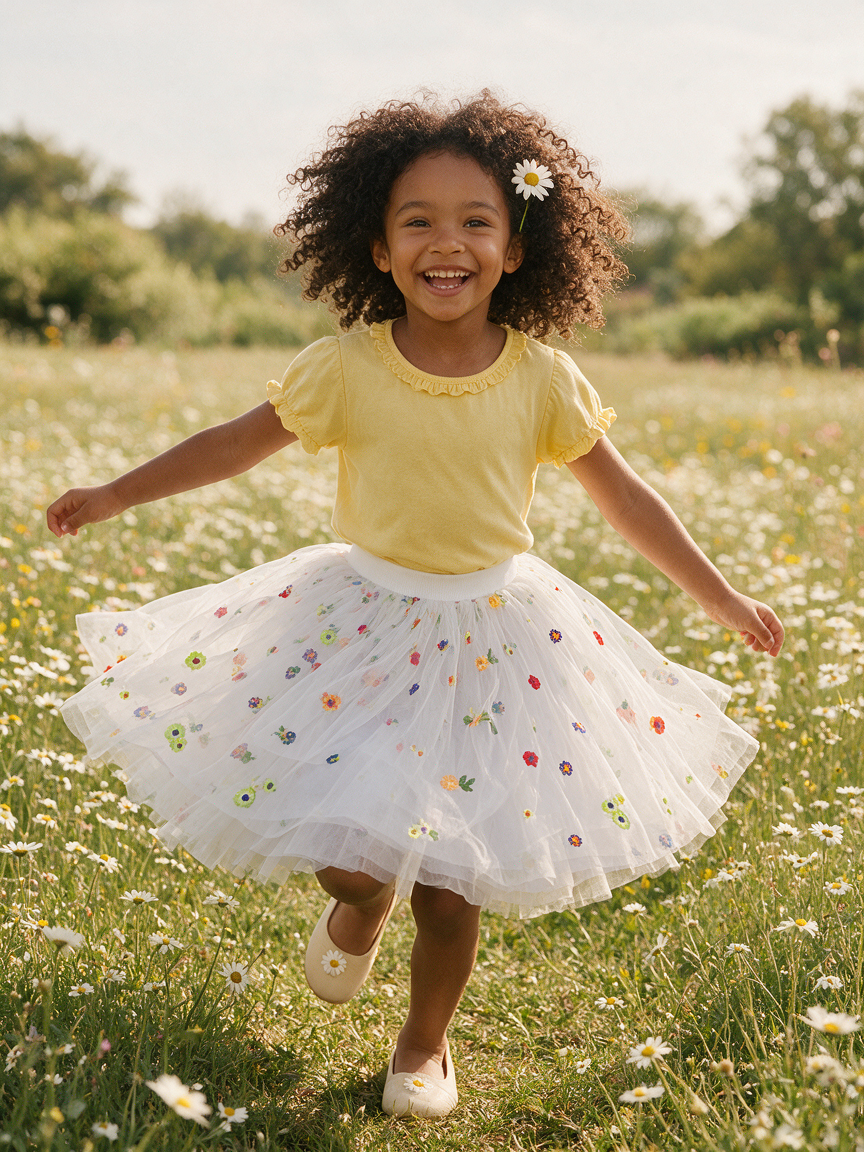 Daisy Delight Veils - Girls Skirt (2-10yrs) - Image 4