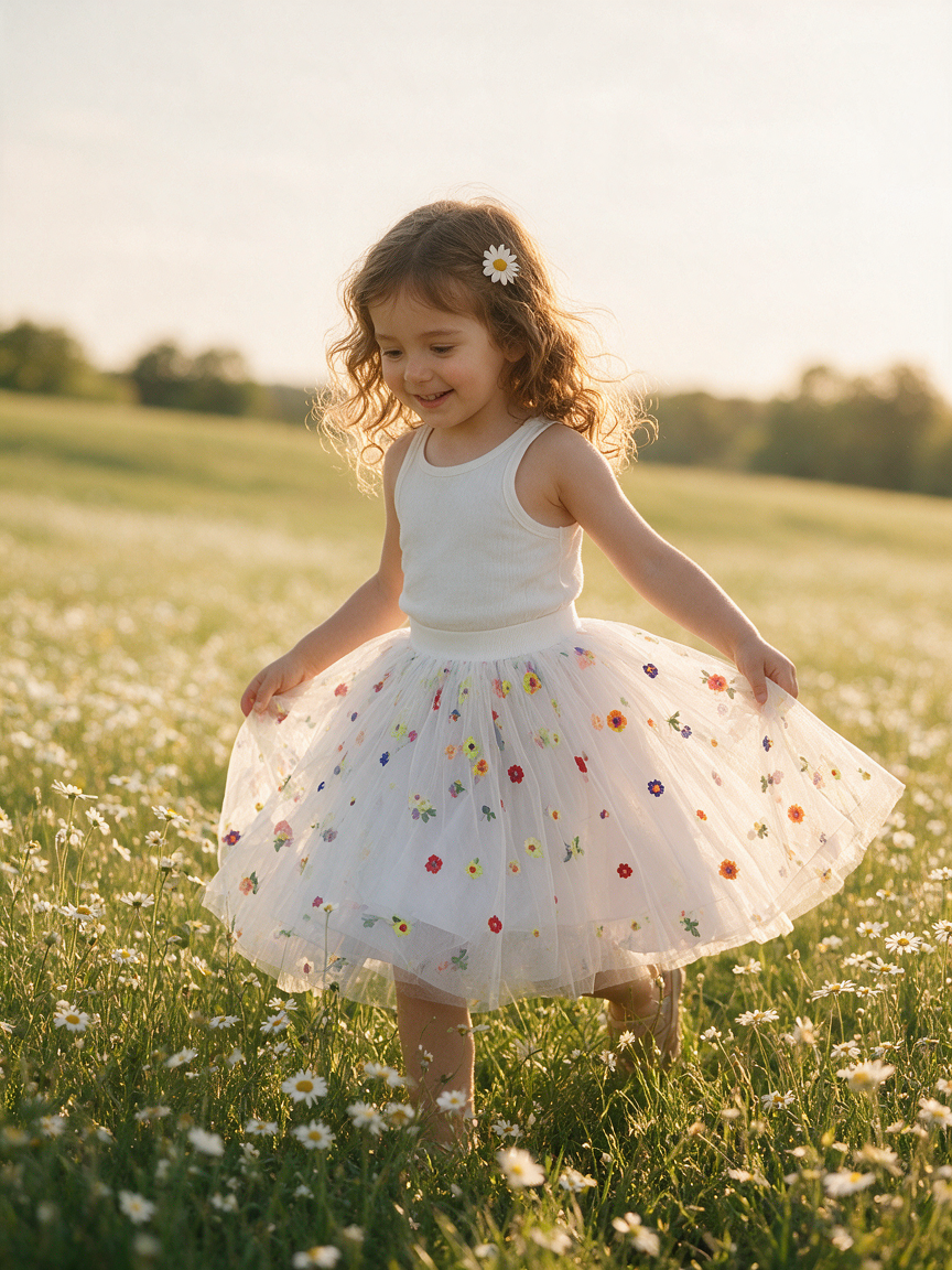 Daisy Delight Veils - Girls Skirt (2-10yrs) - Image 3