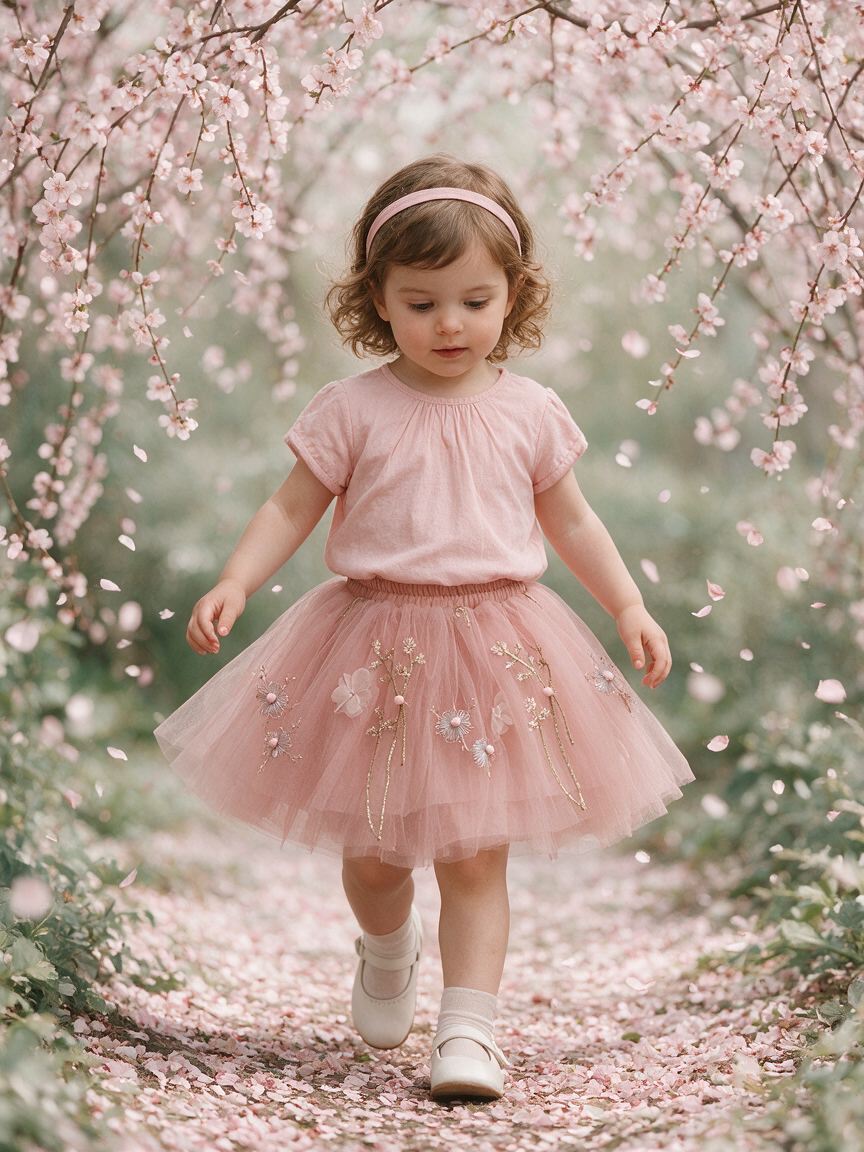 Plum Blossom Veil - Girls Skirt (2-10yrs) - Image 2