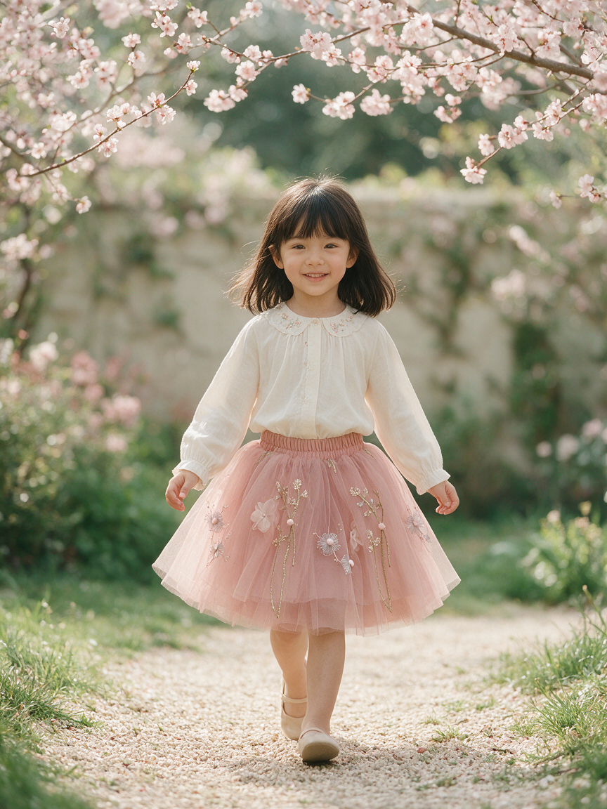Plum Blossom Veil - Girls Skirt (2-10yrs) - Image 6