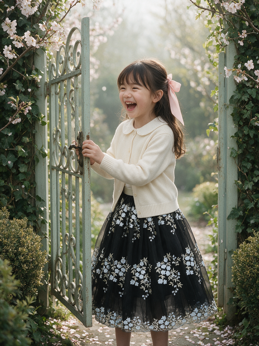 Sakura Whisper Veil - Girls Skirt (2-10yrs) - Image 2