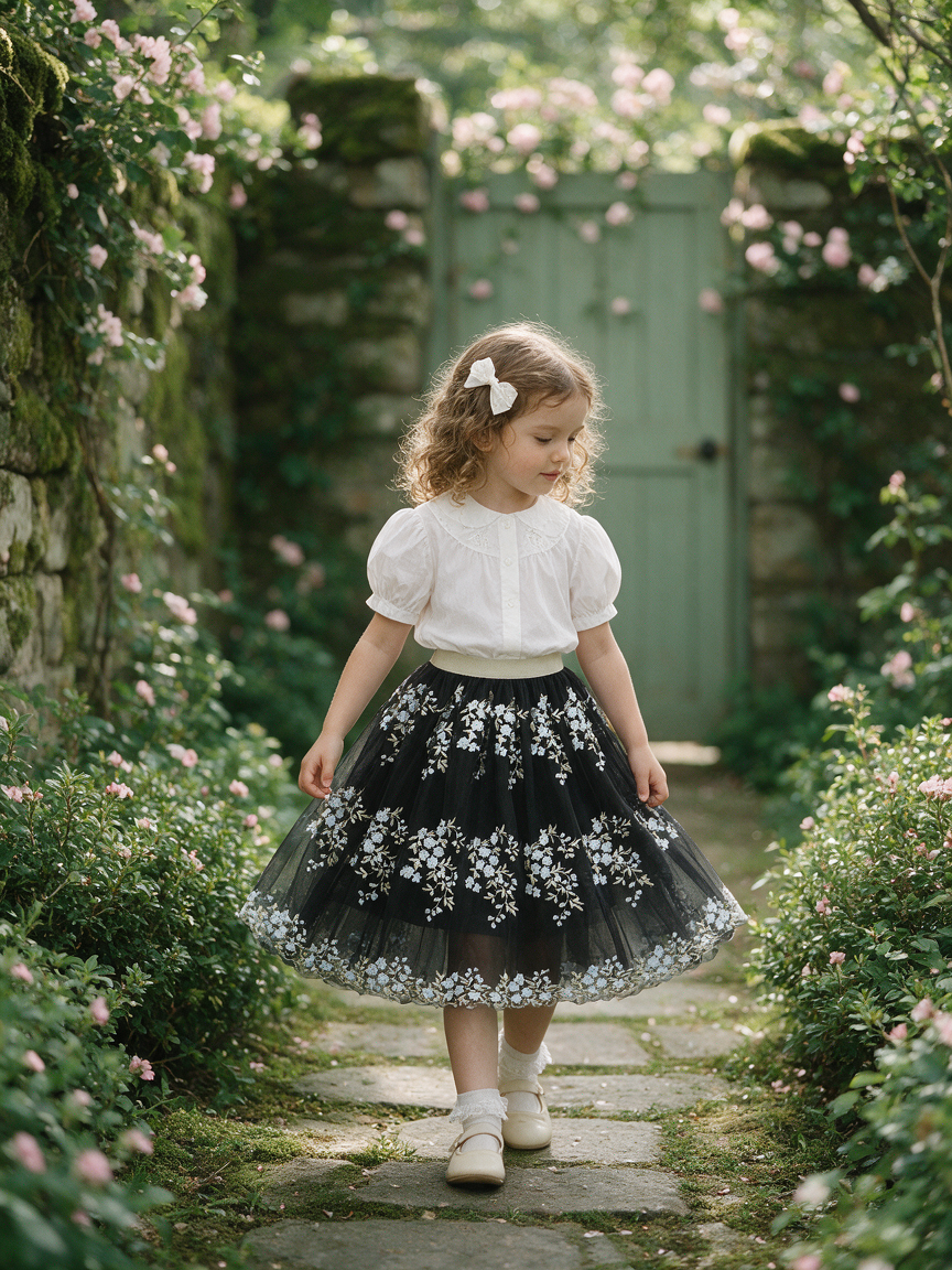 Sakura Whisper Veil - Girls Skirt (2-10yrs) - Image 5