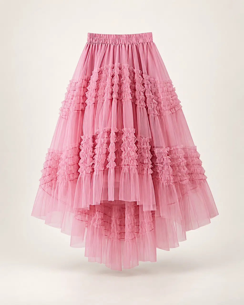 Cascade Flow Veil - Pink  - Layered Mullet Tulle Skirt