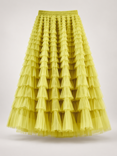 Cupcake Veil - Matcha green - Layered Tulle Maxi Skirt