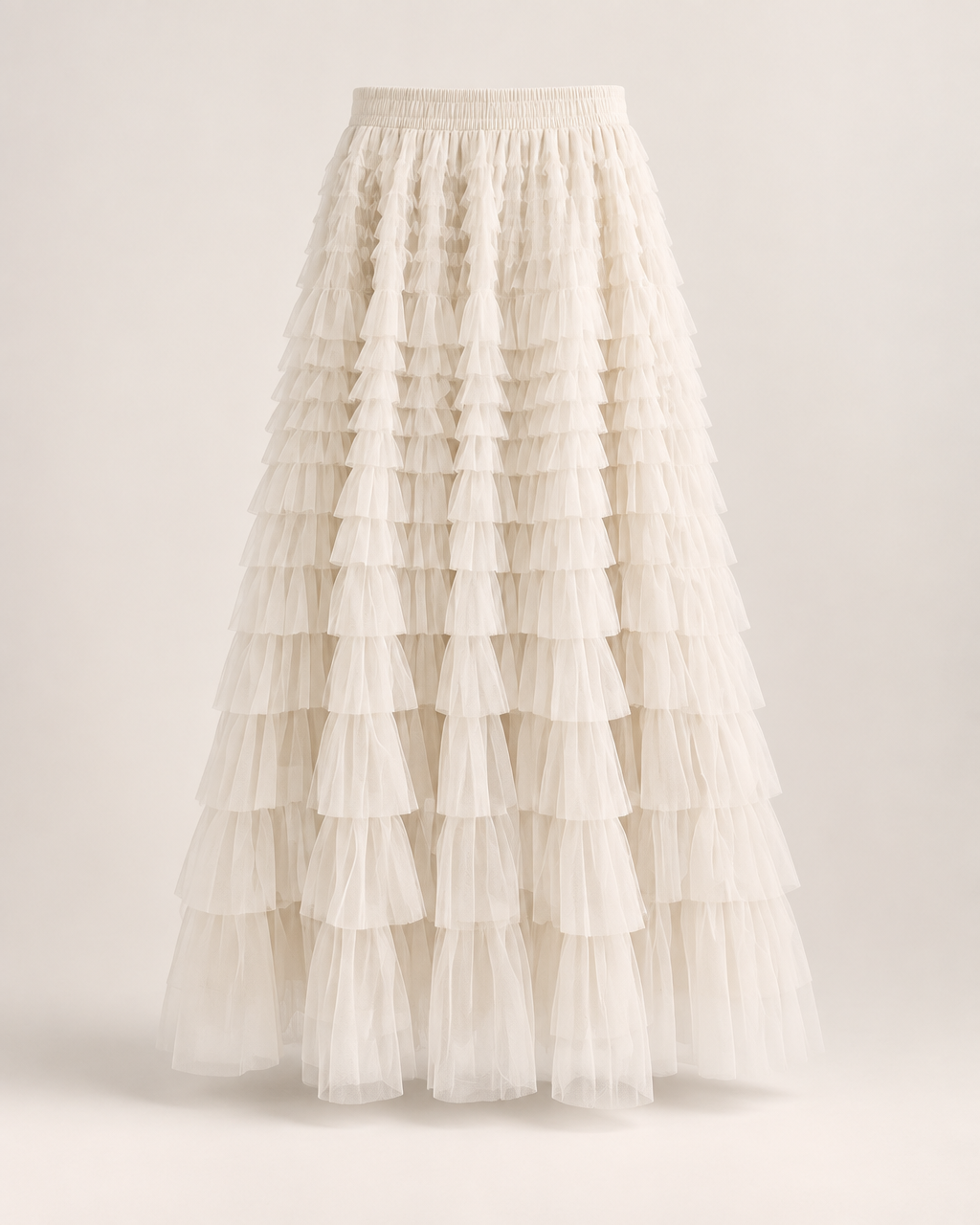 Cupcake Veil - Creamy - Layered Tulle Maxi Skirt