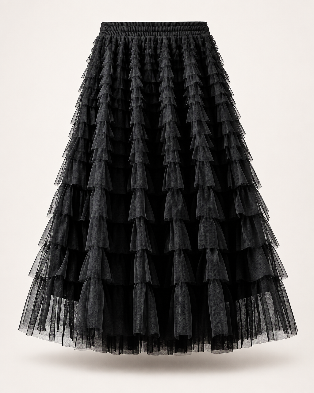 Cupcake Veil - Black - Layered Tulle Maxi Skirt