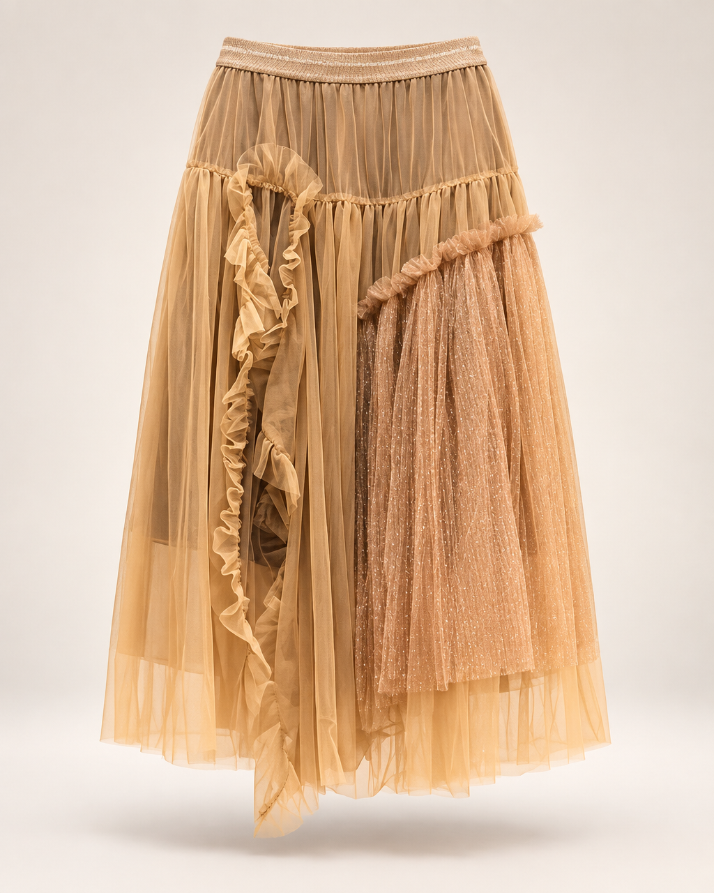 Phantom of the Desert - KHAKI- Layered Tulle Skirt
